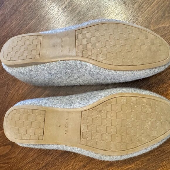 Birdies The Starling Gray Wool Faux Fur Loafers Size 6 - Picture 9 of 9
